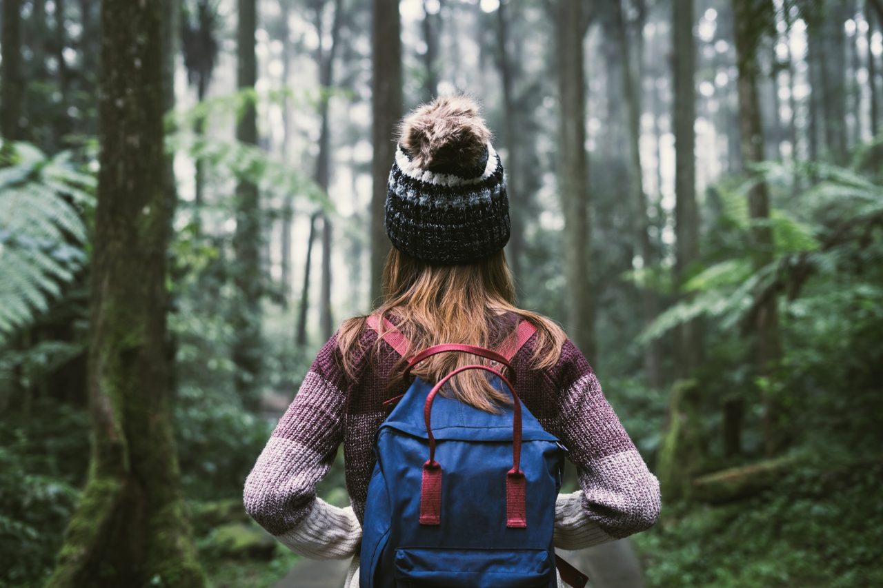 young woman traveler walking in the forest.jpg